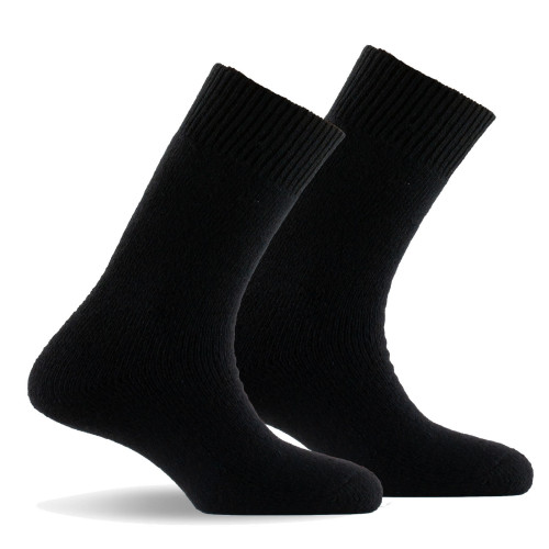 Pack de 2 paires de mi-chaussettes bouclette intérieure laine noir.