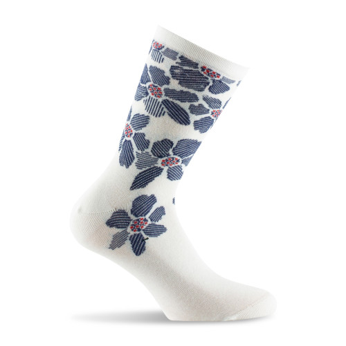 Mi-chaussettes femme floral made in France