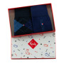 Coffret de 2 paires de mi chaussettes homme en coton made in France coloris bleu