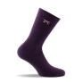 Mi chaussettes femme unie violet motif noeud tricolore lurex made in France