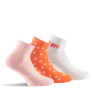 Lot de 3 paires d'ultra courtes motif floral rose, pois orange, love orange.