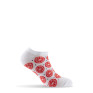 Lot de 3 paires d'invisible motif citrons, rayures, unie coloris blanc rouge.