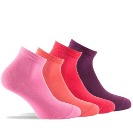 Pack de 4 paires de socquettes colorées en coton pour enfant.