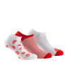 Lot de 3 paires d'invisible motif citrons, rayures, unie coloris blanc et rouge.