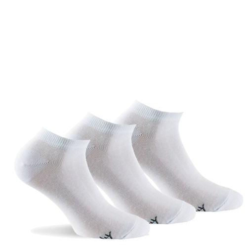 Lot de 3 paires d'invisibles femme en coton blanc.