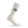 Mi-chaussettes en laine bracelet jacquard coloris beige.