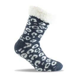 Chausson chaussettes cocooning femme taches bleu.