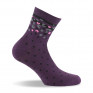 Socquettes femme plumetis en coton violet
